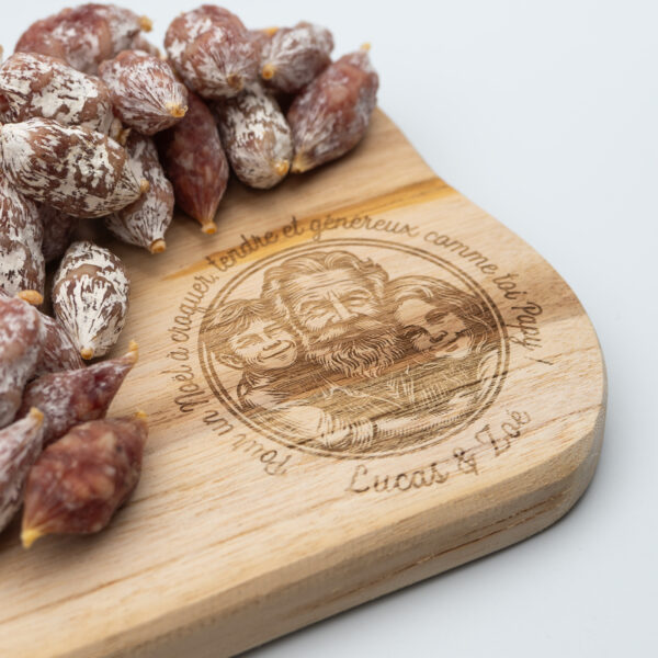 Planche apéritive en Teck FSC – Gravure personnalisée - Sans garniture